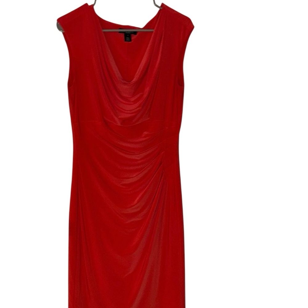 Lauren Ralph Lauren Coral Red Midi Dress